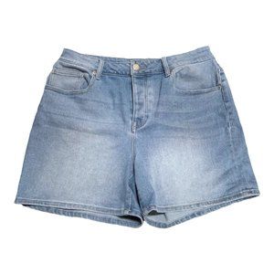 Maurice's High-Rise Denim Shorts Size 14 Blue Jean Stretch Button Fly
